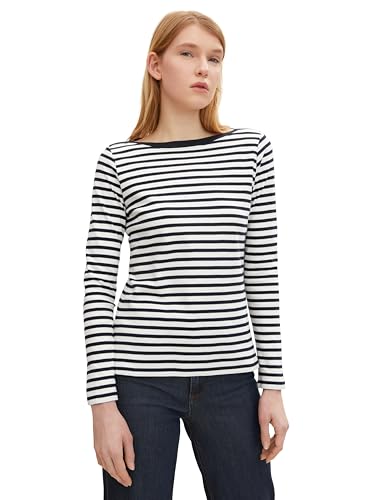 T-shirt à manches longues avec rayures top marinière coton stretch femme