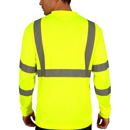 Hi Vis Safety T Shirt ANSI Class 3 Reflective High Visibility Shirt for Men & Women, for Construction, Running, Night Work Yellow by Yudaxsafe - Used condition - Image 6
