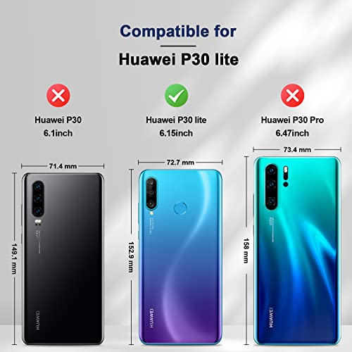 Image of Jasonyu Wallet Case for Huawei P30 Lite, PU Leather Cover with Stand, Magnetic Folio Flip, TPU Shockproof Interior Case and Card Holder Slots, Blue