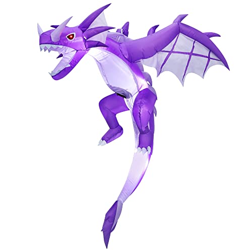 ATDAWN Inflatable Halloween Decorations Inflatables Dragon, Lighted Blow Up Flying Dragon with Wings for Halloween Yard Decor Indoor Outdoor Yard Lawn Decorations