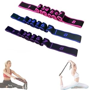 3PCS Fitness Resistance Band for Fitness and Yoga,Resistance Bands for Stretching,Dance Stretch Band,8-Section Elastic Training Bands,Suitable for Full Body Stretching Shaping (Purple, Pink, Blue)