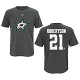 Outerstuff Jason Robertson Dallas Stars #21 Youth Boys Size Player Name & Number T-Shirt (Charcoal Gray, Youth Large-14/16)