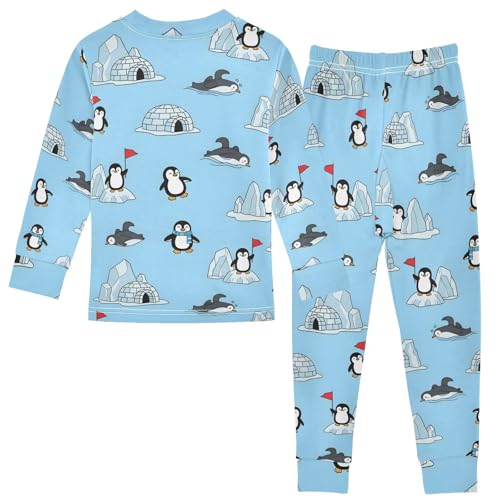 Pajama Sets Long Sleeve Cute Penguins in Water Soft Comfy Sleepwear 2 Piece PJS 3-8T3
