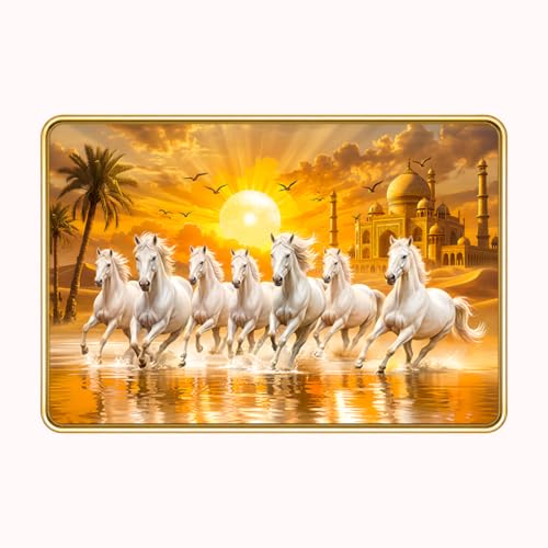 Image of 7 Running Horses Vastu Photo Frame, 16x24 Inch
