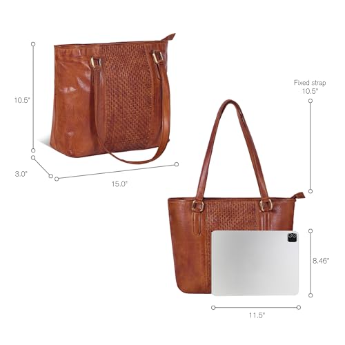 Image of Leather Purse For Women - Real Leather Tote For Women - Ladies Shoulder Handbag For Work, Travel, Casual Use