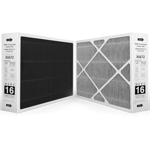 DOMICILEPRO Upgraded X6672 MERV 16 Air Filter 16x25x5 Compatible with Lennox X6672 and Lennox HCC16-28 Carbon Clean Furnace Filters HVAC System Part Number HCF16-16 2-Pack