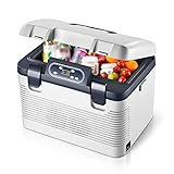 Tragbarer Kühlschrank 19 Liter, Thermoelektrischer Kühler und Wärmer Gefrierschrank Gefrierbox, AC/DC Mini-Kühlbox, für Auto, Medikamente, Zuhause, Camping, Picknick, BBQ, Reisen