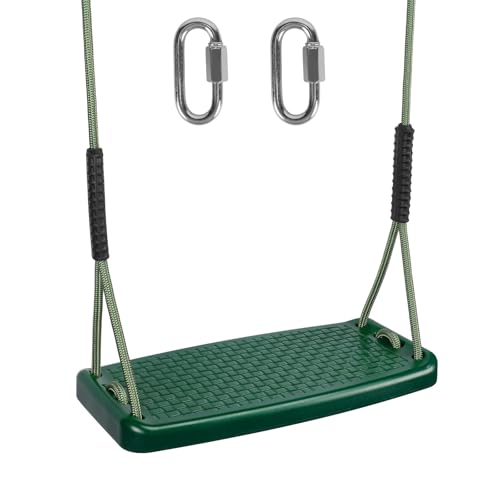 Image of Heavy Duty Tree Swing for Kids with Adjustable Tree Rope Non-Slip Swing Seat, Swing Seat Accessories Indoor Outdoor Backyard Playground Green
