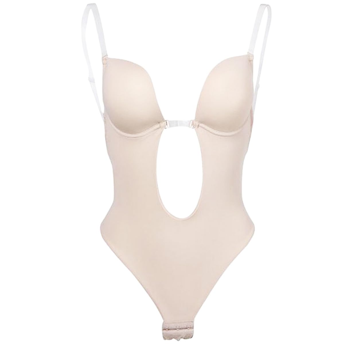 PATKAW Busto Modellante Invisibile Donna Xl in Nylon Beige | Schiena Scoperta, Elasticità Traspirante, Controllo Muscolare, Taglio Aderente