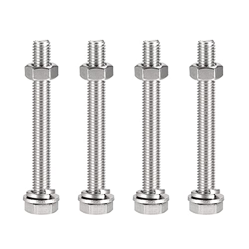 Rondelles et boulons hexagonaux M10 x 90 mm inox 304 résistant à la rouille extérieure
