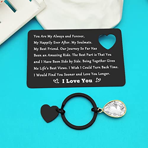 Xiahuyu Engraved Wallet Insert Card for Boyfriend Fiance Husband Christmas Birthday Gifts Valentines Day Gifts for Men Wedding Anniversary Card Gift I Love You Gift for Him3