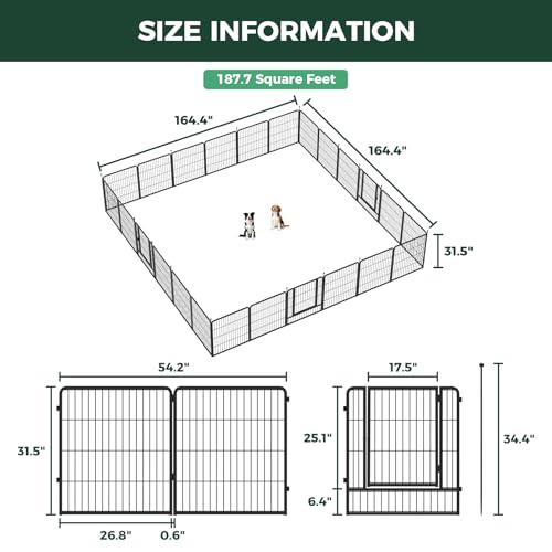 Image of FXW Instant Dog Playpen, RV Camping, Outdoor & Yard, 32 inch H, 24 Panels | Portable, Easy setup, Heavy-duty, DIY layouts, For Small & Medium Dogs, Patented