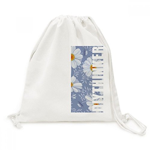 Sac de voyage cordon en toile robuste imprimé fleur de calliopsis