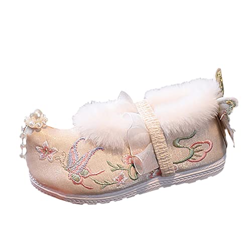 Children Embroidered Shoes Hanfu Shoes Winter Shoes Plush Thickened Cotton Shoes Girls Dance Toddler Girls Boots Size 8