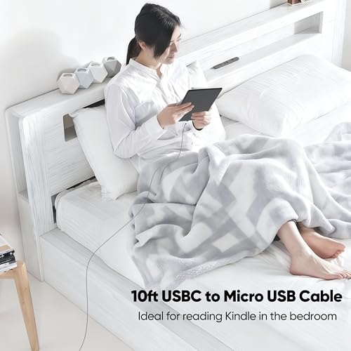 Image of DteeDck USB C to Micro USB Cable 10ft, Micro USB to USB Type C Adapter Cable Braided Male to Male Adapter USB-C USBC to Micro USB Cord 3M for Charging Data Transmission