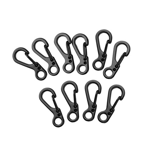 Preisvergleich Produktbild 10 Stück Mini-Hang Schnalle im Freienüberleben Karabiner Ring tragbare Schlüsselanhänger Aluminiumlegierung wandernd kampiert Snap-Clip (Farbe: schwarz)