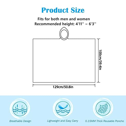 Foto von Umtiti Regen Ponchos für Frauen und Männer (1-Pack) mit Kordelzug Kapuze für Erwachsene,Regencape mit Kapuze für Festival, Konzert, Wandern, Radfahren, Camping, Outdoor.WH-1pc