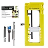 GOOBETTER Adjustable Door Hinge Jig Kit, Hinge Router Template & Installation Tool for Door Hinge from 3' to 5' Length, Radius 1/4' or Radius 5/8, Fits Square Hinge Types