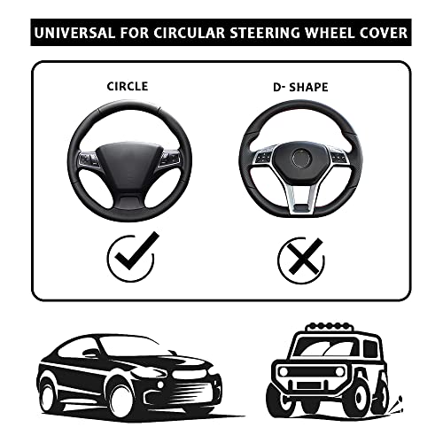15" Breathable Steering Wheel Cover,All Year Long Comfortable Microfiber Mesh Thin Steering Wheel Cover For Women/Men,Anti Slip&Scratch Steering Wheel Accessories (Black) #TOP4