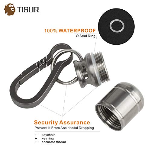 Image of Micro Keychain Pill Holder.TISUR Titanium Pill Case Waterproof Pill Fob for Emergency Aspirin & Nitroglycerin for Travel Purse Pocket (Micro Gas Tank)