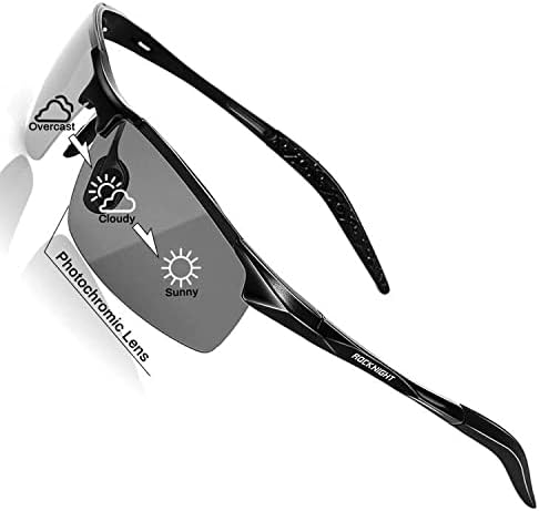 ROCKNIGHT Gafas de sol polarizadas HD UV400 con protección ultraligera Al-Mg Golf pesca al aire libre