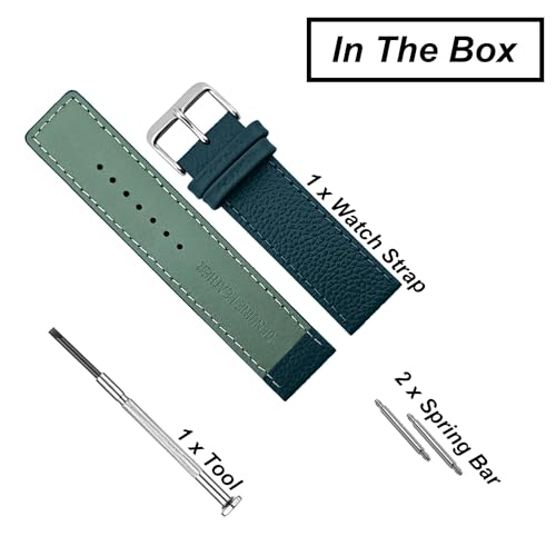 Image of DBLACK ''ZOLO'' Premium Leather Watch Strap, Pebble Pattern Design Watch Belt / / For 20mm, 22mm, or 24mm Boxy Finish Watch Band (Choose Your Size & Color)