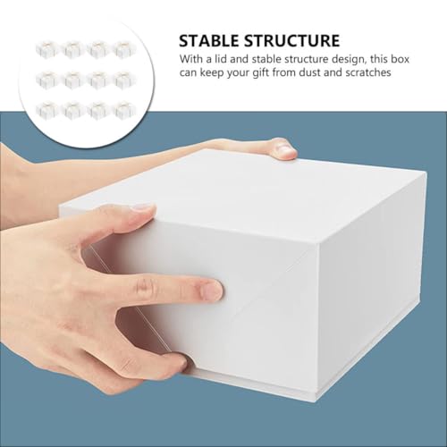 Boîtes présents avec couvercle blanches kraft corde chanvre conteneurs - 6