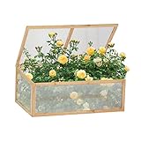 Wooden Cold Frame Vented Garden Greenhouse Planter Top Opening Bed Durable Sturdy Heavy Duty Contemporary Versatile Foldable for Home Decor Indoor Outdoor 39X25X15