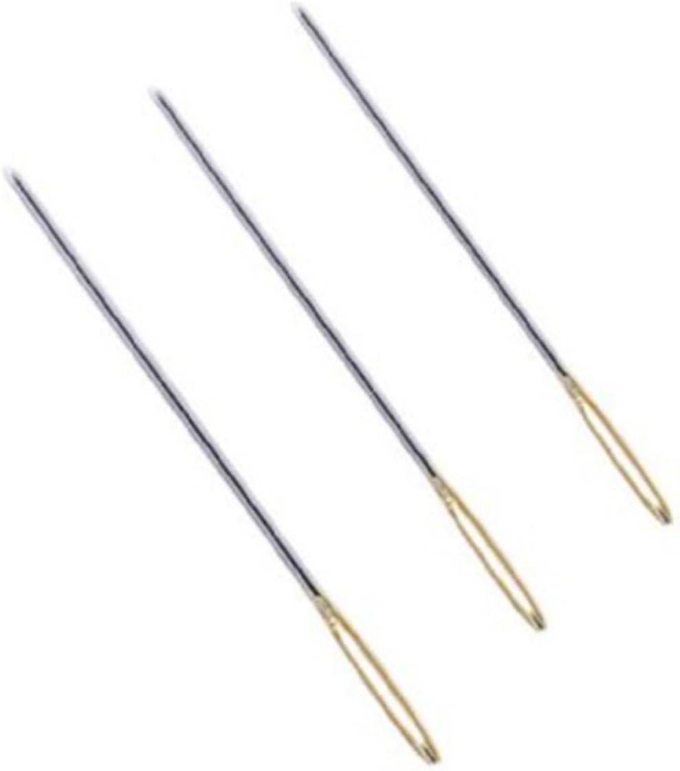 STOBOK 36pcs Large Eye Knitting Needles Set Carbon Steel for Crochets Knits Embroidery Cross Stitch Needles Storage Barrel Included