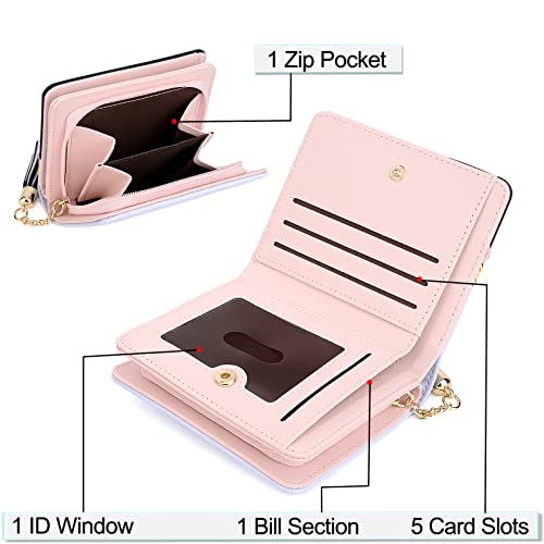 UTO Wallet for Girls Cute Leather Vegan Small Women Tassel Pendant Card Holder Kawaii Coin Purse 11663