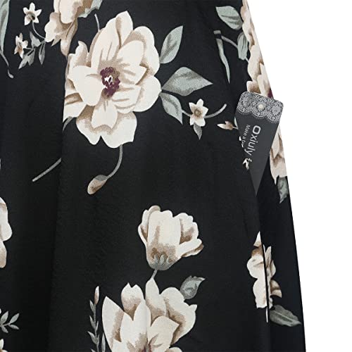 Image of oxiuly Wedding Church Vintage Cocktail Dresses with Pockets Summer Casual Floral Dress for Women Flare376