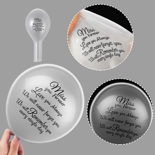 Image of Skylety 36 Pcs Memorial Balloons to Release with Dove Balloon,Transparent | Helium, Remembrance for Heavenly Birthday, Memorial Services, Release in Sky Ceremony, Forever in Hearts Messages