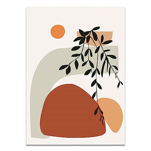 Pintura Abstracta en Lienzo con líneas finas de plantas y flores láminas decorativas de 60x70cm 2