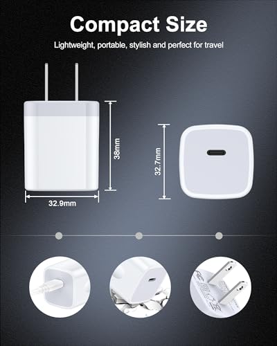 Image of Samsung Galaxy S26 USB C Fast Charger Block, 2Pack 20W PD3.0 AILKIN Wall Plug Charging Cube, 5V 3A USBC Power Adapter for Samsung Galaxy A17 A16 5G, iPhone 17 17e 16 15 Pro Max,