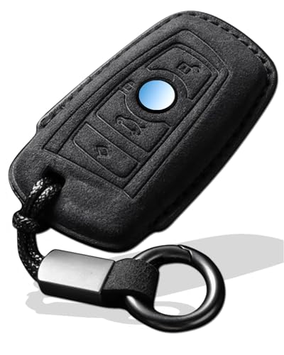 XMZAIMY for BMW Key Fob Cover with Keychain Fit for BMW 1 2 3 4 5 6 7 X1 X3 X4 M2 M3 M4 M5 M6 Series GT3 Smart Keys Case Protector Suede (Black Style B)