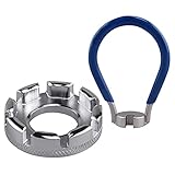 Materiales De Alta Calidad: La llave azul de radios de 8 orificios para bicicleta está hecha de acero 45 #, que no es fácil de oxidar. El mango de la llave azul está sujeto con goma, por lo que no es fácil resbalar debido al sudor en la palma de la mano.
