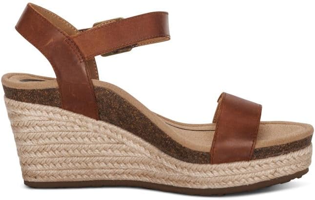 Aetrex Women's Sydney Orthopedic Quarter Ankle Strap Espadrille Wedge Sandals - Image 3