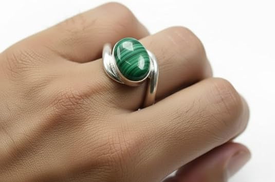 Image of 55Carat Choose Your Color Natural Gemstone Silver Statement Rings for Gift Corssover Style Size 5 to 12