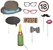 Ginger Ray 18th Birthday Party Photo Booth Props Decorations, Mixed