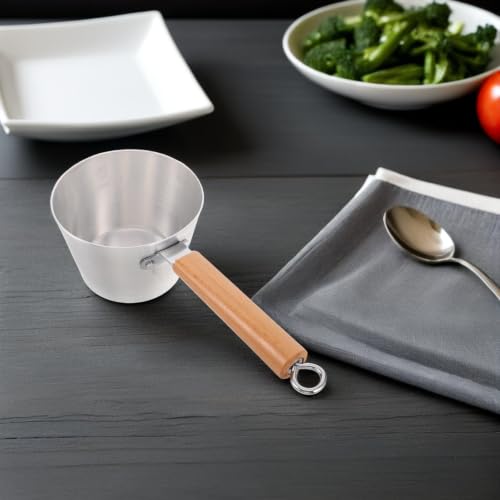 Cacerola de aluminio con mango largo y asas de madera para sopa 8