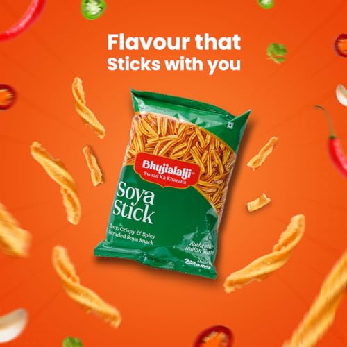 Image of Bhujialalji Soya Sticks (pack of 1) 150g | snacks | Namkeen savoury chips | All time favourite indian snacks /Namkeen | Ready to eat | Crispy & Light snacks.