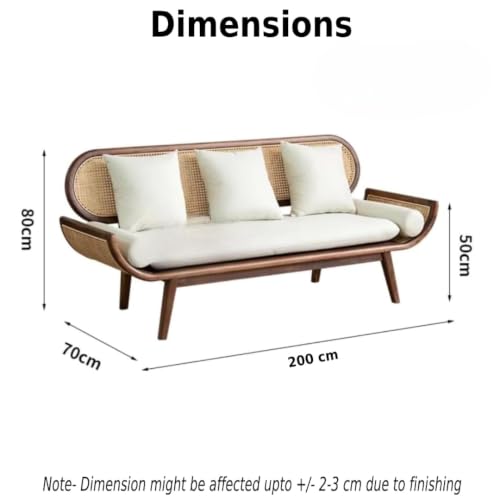 Image of Velvet Contemperory Sofa with Cushion Chaise Lounge Sectional Sofa Perfect for Living Room & Bedroom Guests Home & Office (3 Seater Sofa, Kan Sofa)