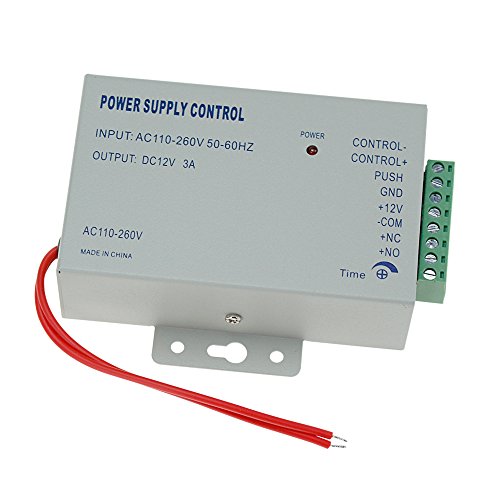 HFeng Metal Access Control Fuente de Alimentación Interruptor Controlador DC12V / 3A Salida 110-260VAC Voltaje de Entrada con retardo de Tiempo para Todos los Tipos de Bloqueo electrónico K80