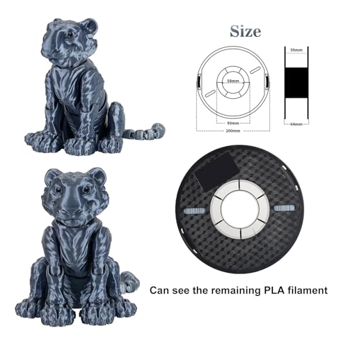 Image of Kingroon PLA Filament, Multicolor Silk PLA Filament, Dual Color 3D Printer Filament, 1.75 mm, Dimensional Accuracy + /- 0.03 mm, 1kg Spool(2.2lbs), Silver Grey
