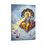 DSJXJZ Religiöse Bilder von Hindu-Göttern und ihren Anhängern, dekoratives Gemälde, Leinwand-Wandposter und moderne Familienschlafzimmer-Dekoration, 60 x 90 cm