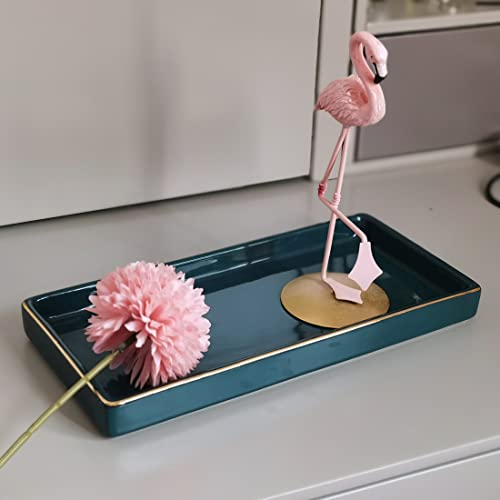 10 x 5 Ceramic Bathroom Tray for Countertop, Decorative Vanity Tray for Dresser Tops, Small Rectangular Trays for Perfume, Candle, Jewelry, Cosmetics (Green) - Cosy Home Interiors 10 x 5 Ceramic Bathroom Tray for Countertop, Decorative Vanity Tray for Dresser Tops, Small Rectangular Trays for Perfume, Candle, Jewelry, Cosmetics (Green) - Image 4