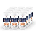 Aquaboon 12-Pack of 5 Micron 10"x4.5" Sediment Water Filter Replacement Cartridge | Whole House Sediment Filtration | Compatible with W15-PR, HD-950, WFHD13001B, GXWH35F, GXWH30C, HF45-10BLBK10PR
