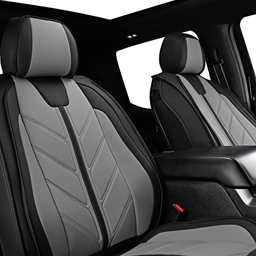 BALLIOL Pickup Seats Covers Compatible with Dodge Ram 1500 2009-2024 Limited Truck Pleather Seat Covers Custom Fit Dodge Ram 2500 3500 (Gray,2 PCS Front Seat)