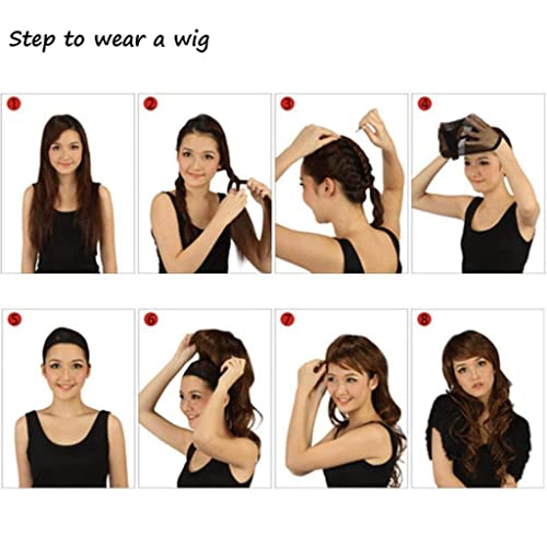 Cheio Peruca Longa Ondulada Destaques Perucas Sintéticas Para Mulheres Parte do Meio Loiro Destaques