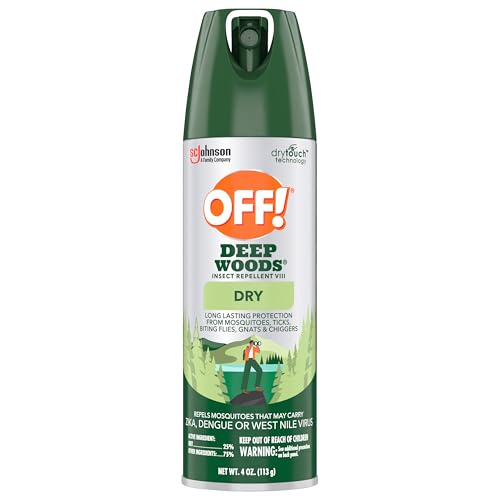 Image of OFF! Deep Woods Dry Bug Spray Insect Repellent VIII Long Lasting Outdoor Protection from Mosquitoes and Ticks 4 Ounce (Pack of 6)